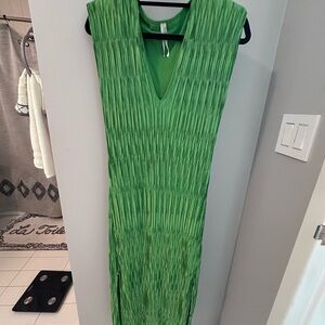 Anthropologie Vibrant Green Maxi Dress